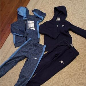 Nike Kids' Navy and Light Blue Hoodie Set